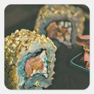 Adesivo Quadrado Sushi japonês