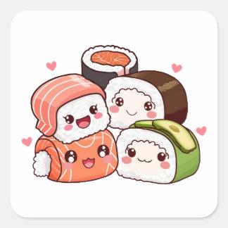 Adesivo Quadrado Sushi Stack Sticker