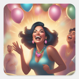 Adesivo Quadrado Sussurros de alegria