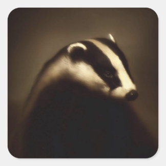 Adesivo Quadrado Sussurros do Badger Woodland