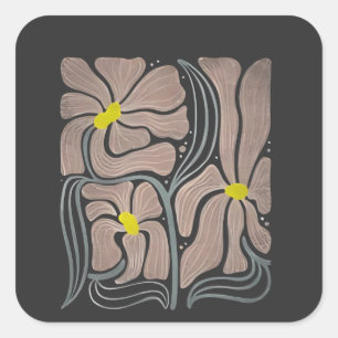 Adesivo Quadrado Sutil Boho Flowers Anti Trump Anti Maga