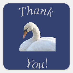 Adesivo Quadrado Swan Branco Obrigado Adesivo/Selo de envelopes
