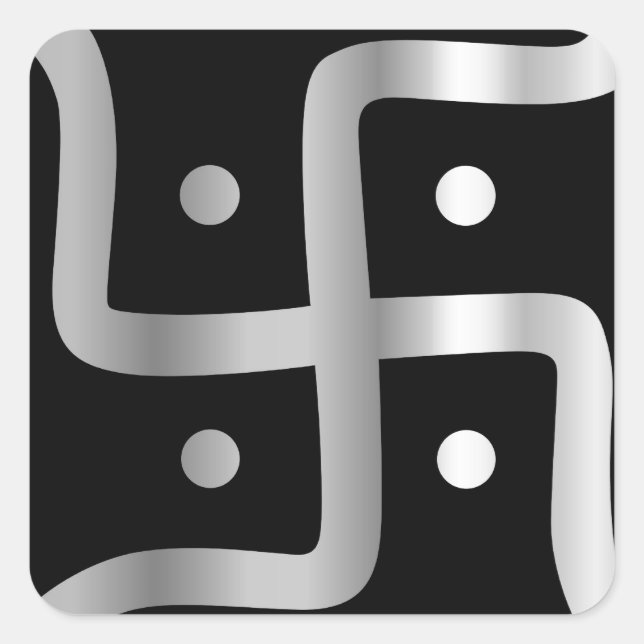 Adesivo Quadrado Swastika Símbolo do Jainismo Religião (Frente)