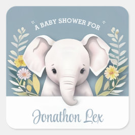 Adesivo Quadrado Sweet Baby Elephant