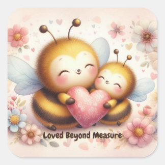 Adesivo Quadrado Sweet Bee Valentine Encouragement Sticker