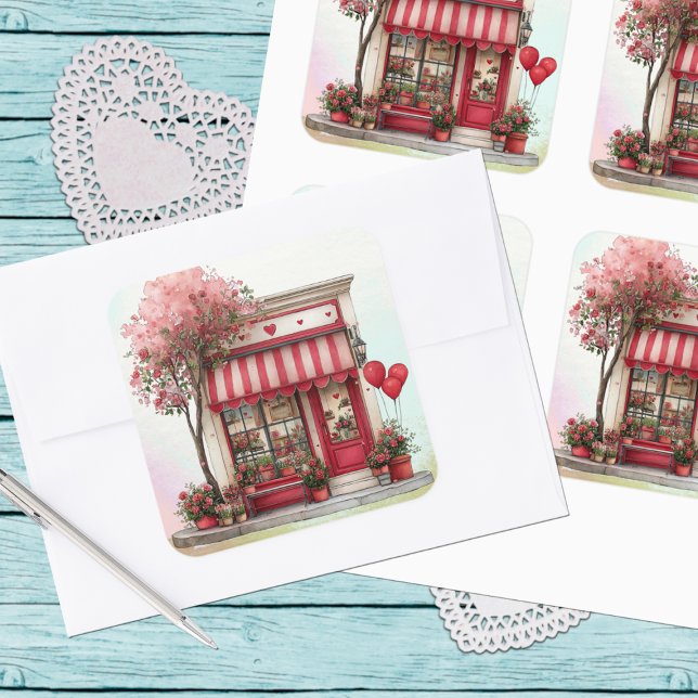 Adesivo Quadrado Sweet Valentine Shop (Criador carregado)