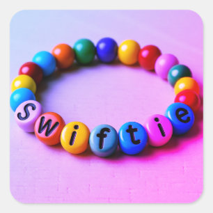 Adesivo Quadrado Swiftie Beads – Estética de Pulseira de Amizade Co
