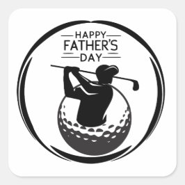 Adesivo Quadrado Swing de golfe masculino: Feliz Dia dos Pais