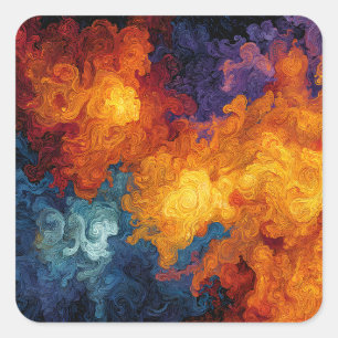 Adesivo Quadrado Swirling Elemental Nebula Abstract