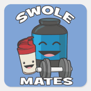 Adesivo Quadrado SWOLEMATES Motivação Funcional de Construção de Pr