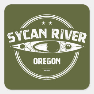 Adesivo Quadrado Sycan River Oregon Kayaking