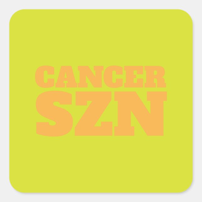 Adesivo Quadrado SZN do Cancer Amarelo Legal (Frente)