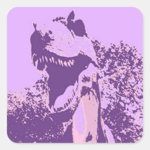 Adesivo Quadrado T-Rex Dinossauro Roxo