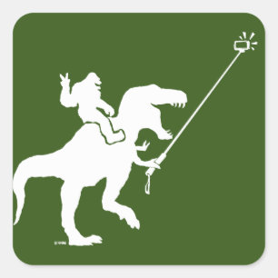 Adesivo Quadrado T-rex e selfie de pau patudo