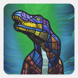 Adesivo Quadrado T-Rex Rei Dos Dinossauros
