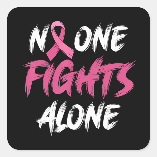 Adesivo Quadrado T-Shirt80 Rosa De Fita Rosa De Consciência Do Canc (Frente)