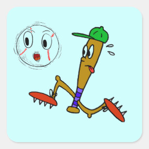 Adesivo Quadrado T-shirt cómicos e presentes do basebol