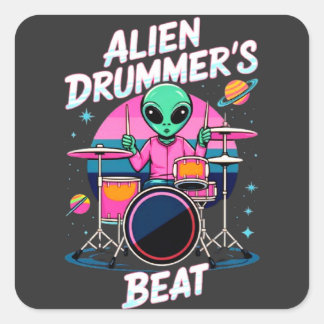 Adesivo Quadrado T-shirt do batedor de alienígenas - Gráfico da Ali