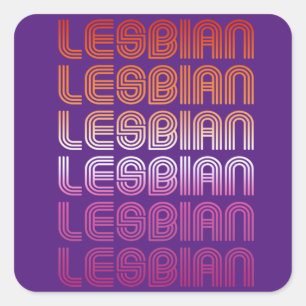 Adesivo Quadrado T-Shirt do PADRÃO LESBIANO RETRO