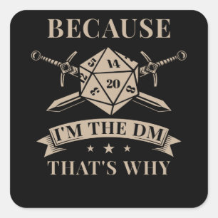 Adesivo Quadrado Tabletop Game Master Roleplay