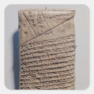 Adesivo Quadrado Tabuleta com quatorze linhas de um texto