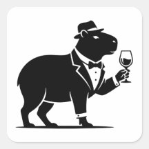 Tacaça de Vinho Capivara Engraçada Minimalista Mod