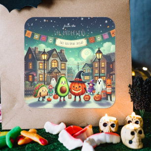 Adesivo Quadrado Taco 'Bout Espetacular Guloseimas de Halloween