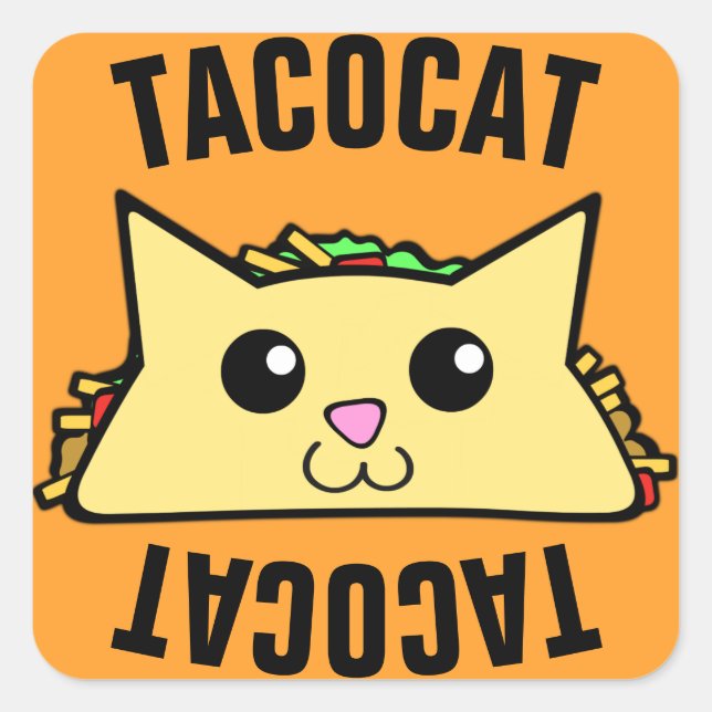 Adesivo Quadrado Taco Cat (Frente)
