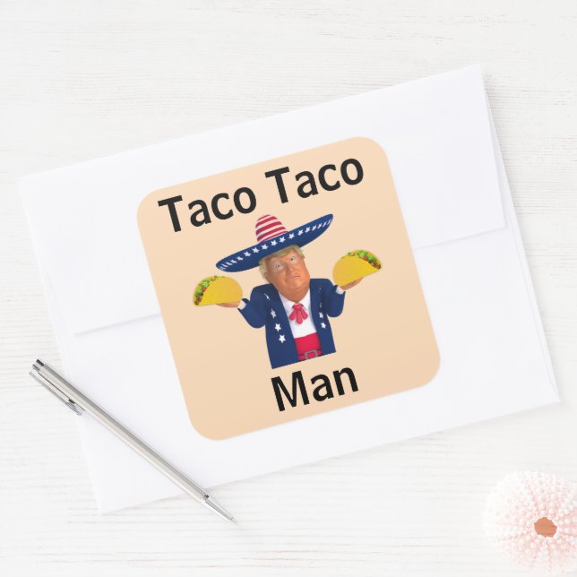 Adesivo Quadrado Taco Taco Man Sticker (Envelope)