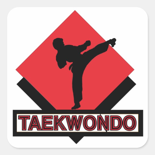 Adesivo Quadrado Taekwondo Square Stickers (Frente)