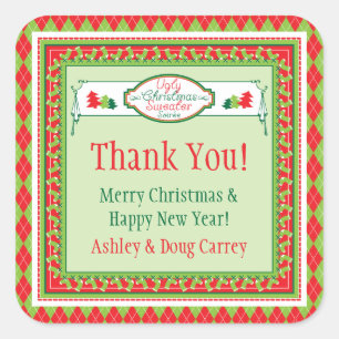 Adesivo Quadrado Tag feios feios do presente do favor de partido da