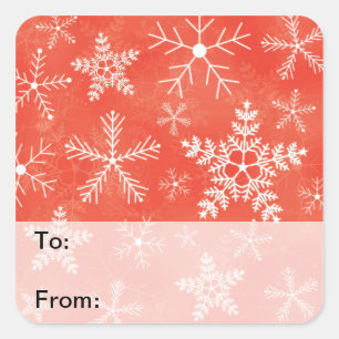 Adesivo Quadrado Tag vermelhos e brancos do presente do teste