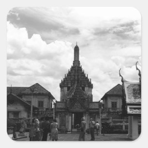 Adesivo Quadrado Tailândia Antiga Banguecoque Wat Phra Kaew turista