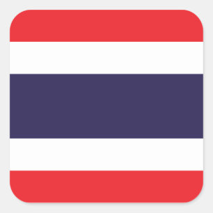Adesivo Quadrado Tailândia/bandeira tailandesa