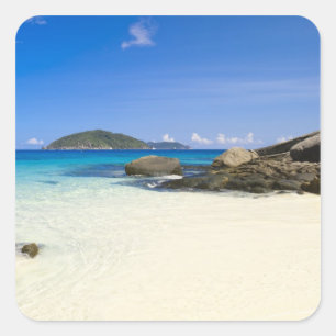 Adesivo Quadrado Tailândia, Mar de Andamão. Ilha Ko Miang Similan