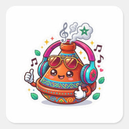 Adesivo Quadrado Tajine Marroquina Kawaii Legal