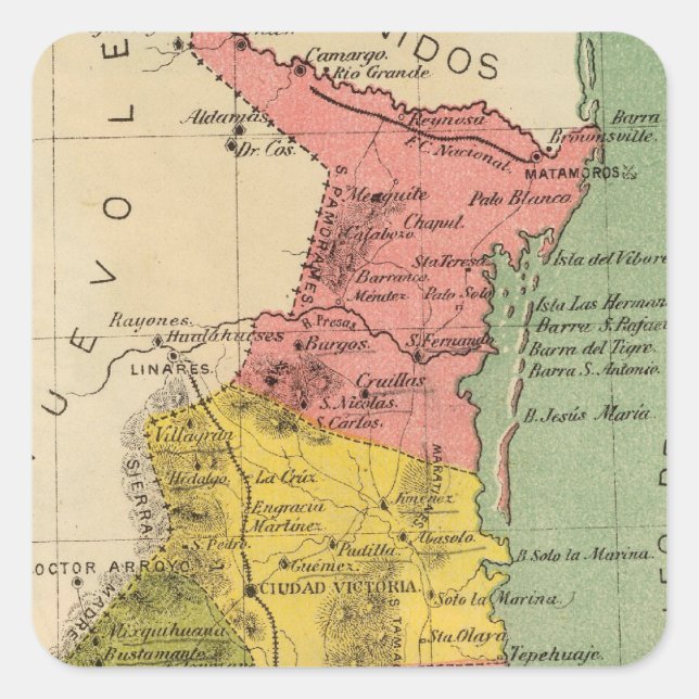 Adesivo Quadrado Tamaulipas, México (Frente)