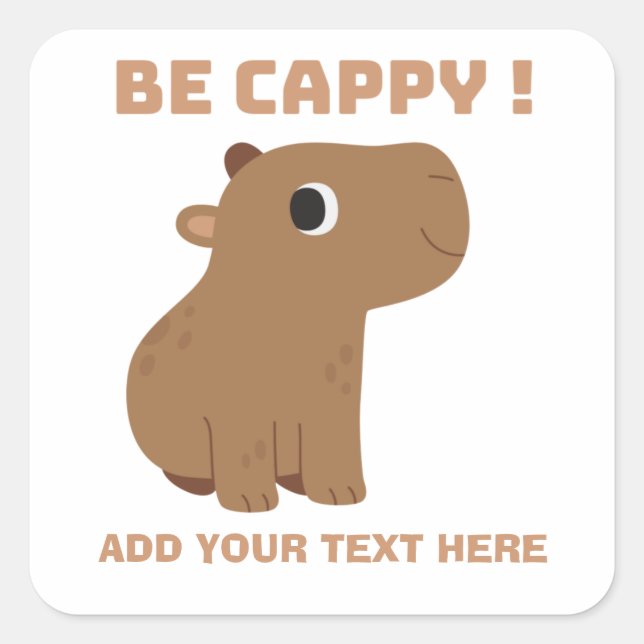 Adesivo Quadrado Tampa Capivara Personalizada (Frente)