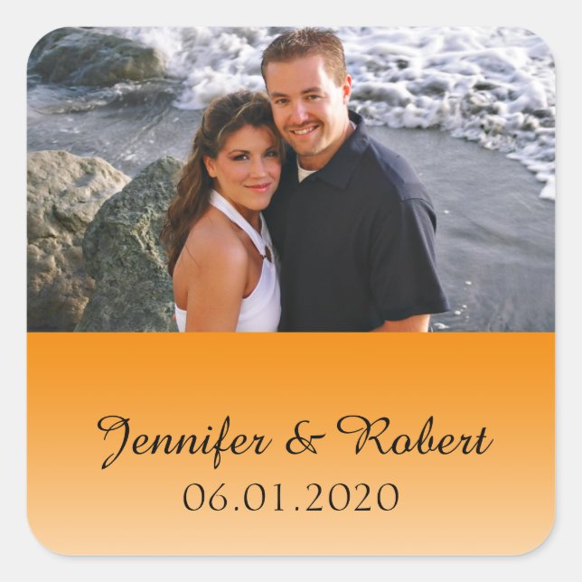 Adesivo Quadrado Tangerine Fade Weding Sticker (Frente)