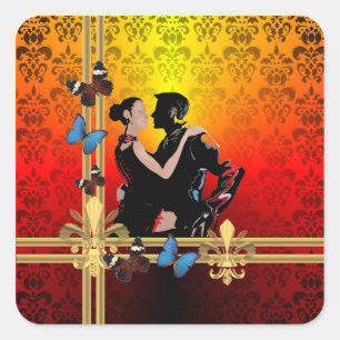 Adesivo Quadrado Tango no damask