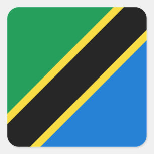 Adesivo Quadrado tanzânia Flag Sticker