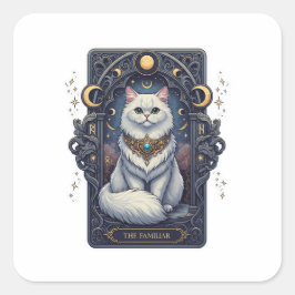 Adesivo Quadrado Tarot Persian - O Famoso Gato de Halloween