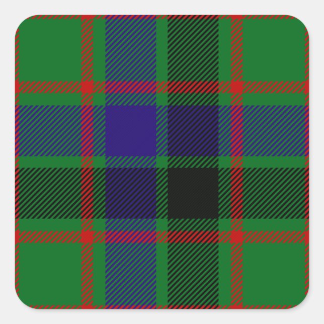 Adesivo Quadrado Tartan de Reid do clã (Frente)