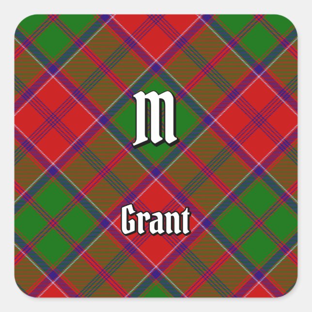 Adesivo Quadrado Tartan do Clã Grant (Frente)