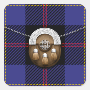 Adesivo Quadrado Tartan e Sporran do monte do clã