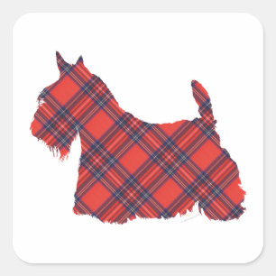 Adesivo Quadrado Tartan Stewart Terrier Escocês