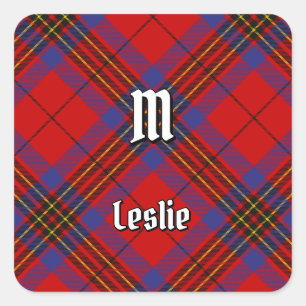 Adesivo Quadrado Tartan Vermelho Clan Leslie