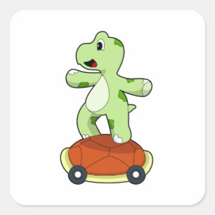 Adesivo Quadrado Tartaruga com Shell como skate