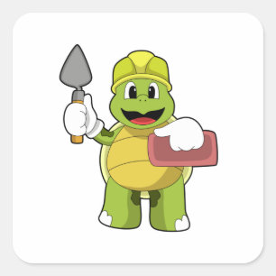 Adesivo Quadrado Tartaruga como Mason com Pedra