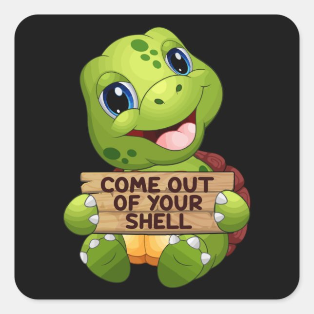 Adesivo Quadrado Tartaruga marinha Tartarugas Oceânicas Presente An (Frente)